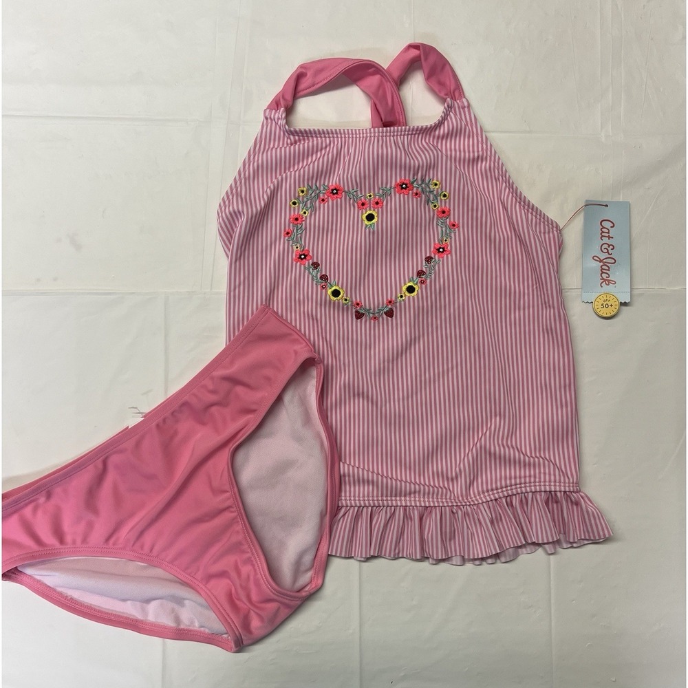 Cat & Jack 2 Pc Girls Swimsuit Size L (10-12) Color Pink (214)